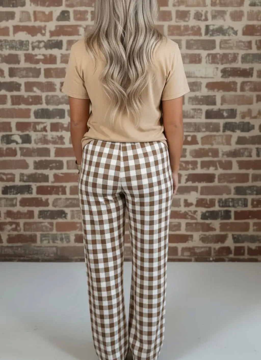 Gingham Drawstring Pants