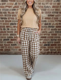 Gingham Drawstring Pants