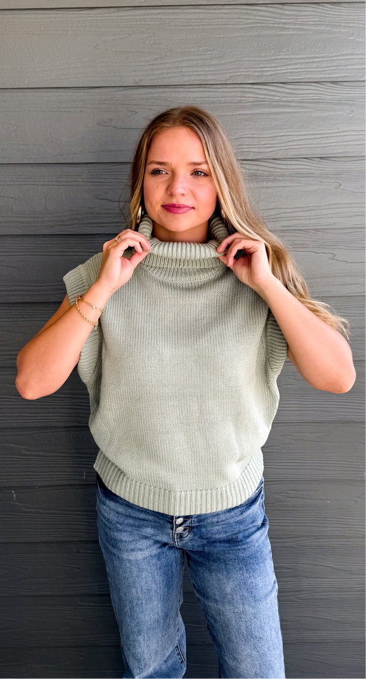 Sleeveless Knit Turtleneck