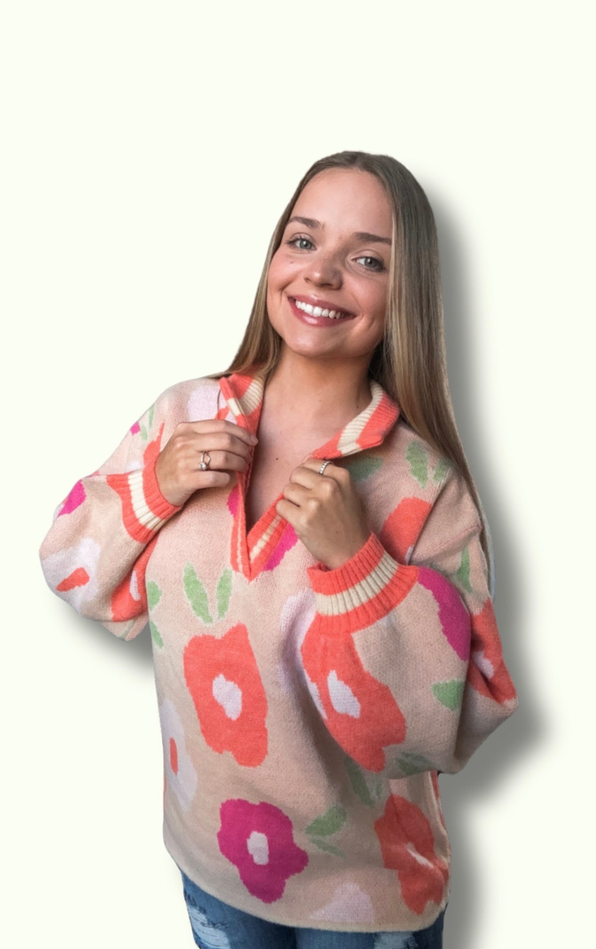 The Floral Banded V-Neck