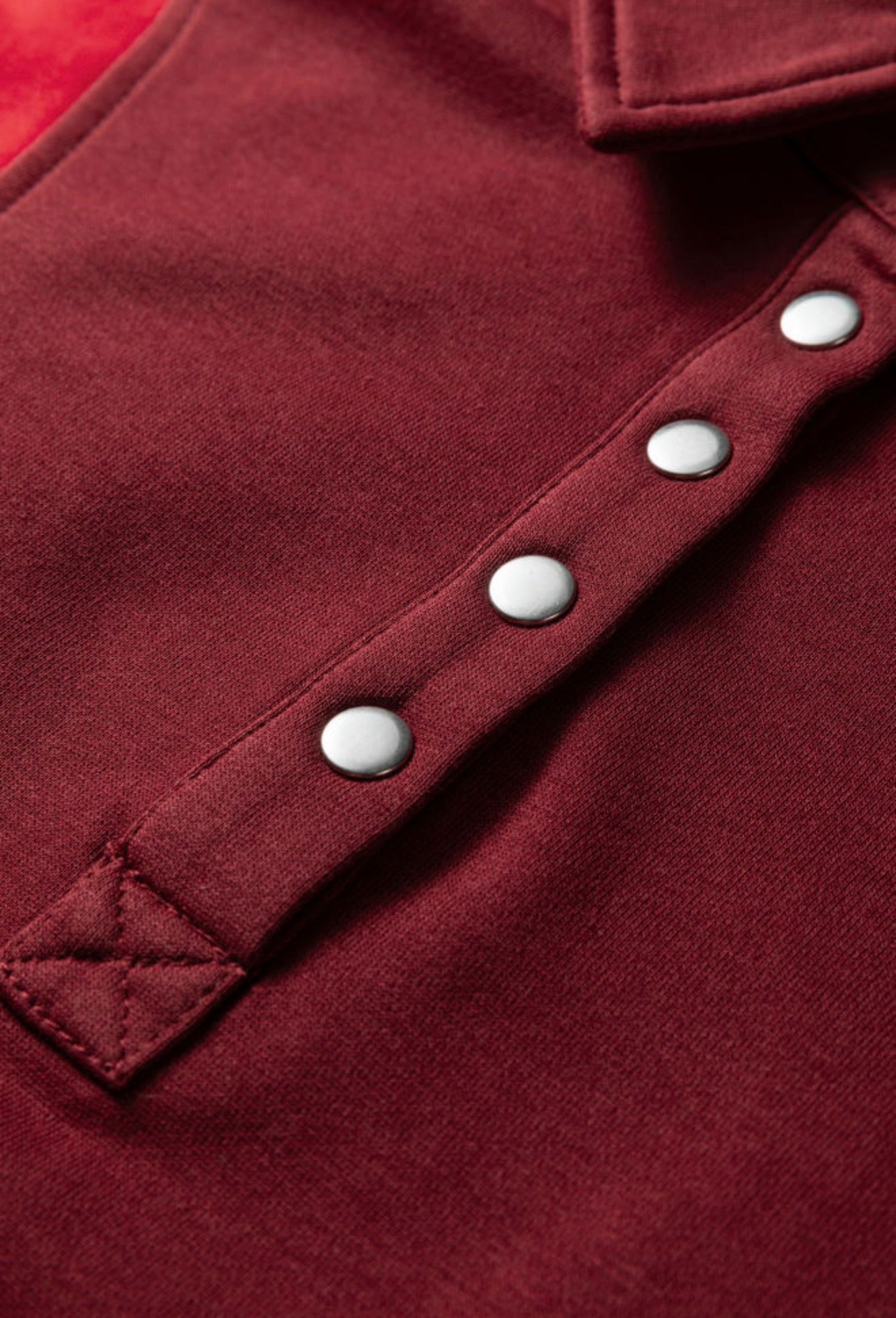 Burgundy Colorblock Henley