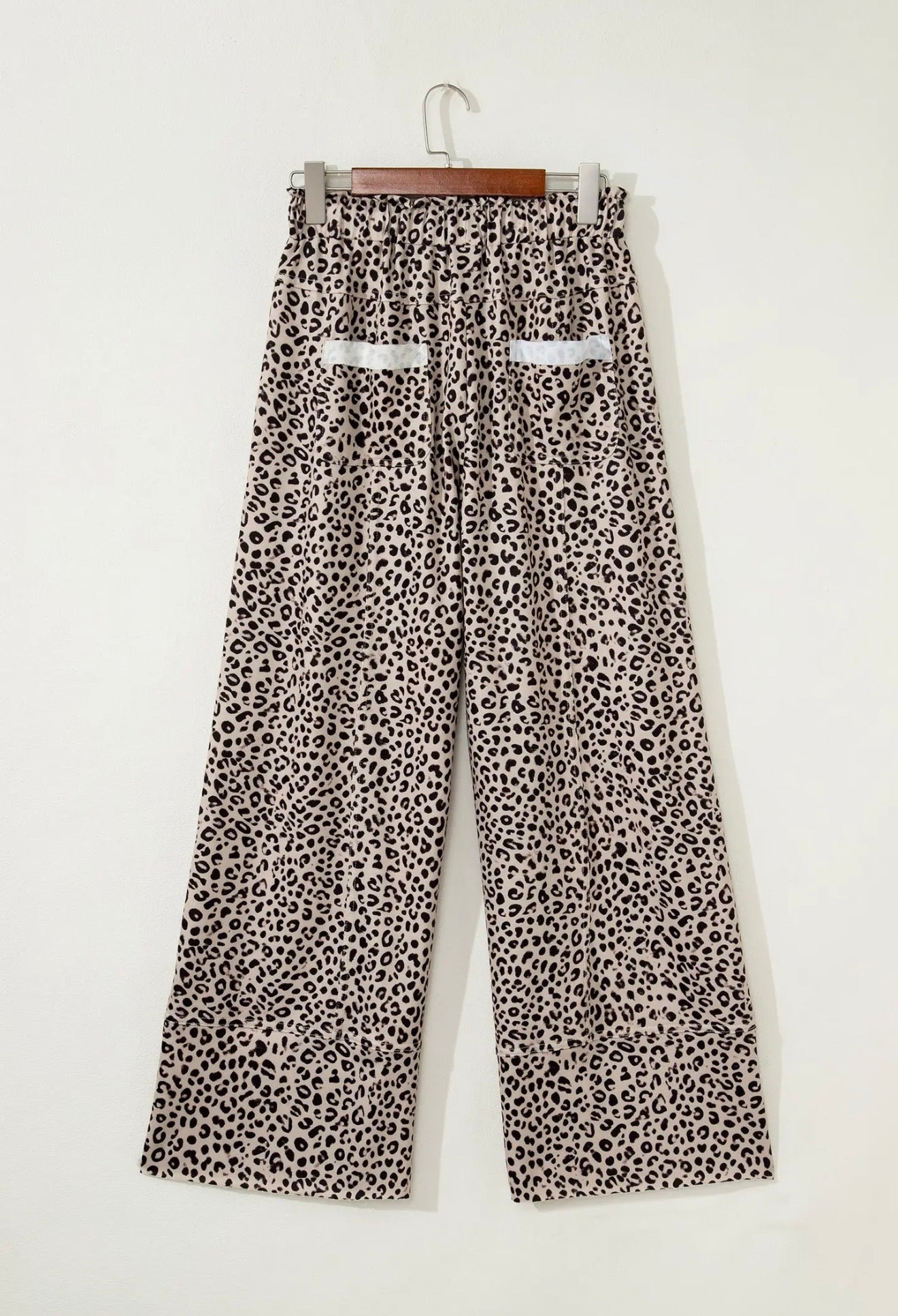 Leopard Terry Knit Wide Leg Pants
