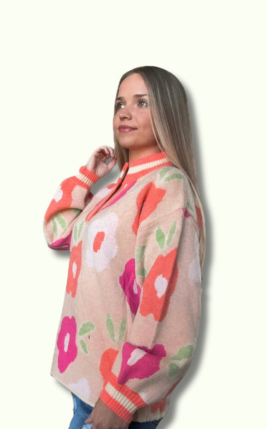 The Floral Banded V-Neck