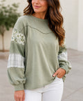Mixed Sleeve Patchwork Top