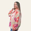 The Floral Banded V-Neck Sweater