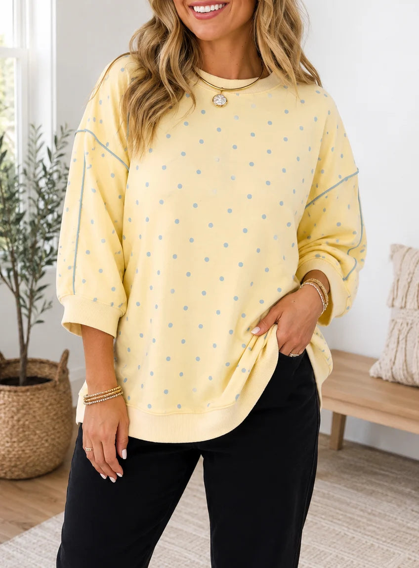 Buttercup Polka Dot Top