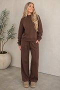 Chocolate Mock Neck Lounge Set