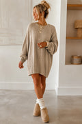 Oatmeal Oversized Sweater Dress