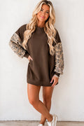 Camo Sleeve Pullover Sweatshirt