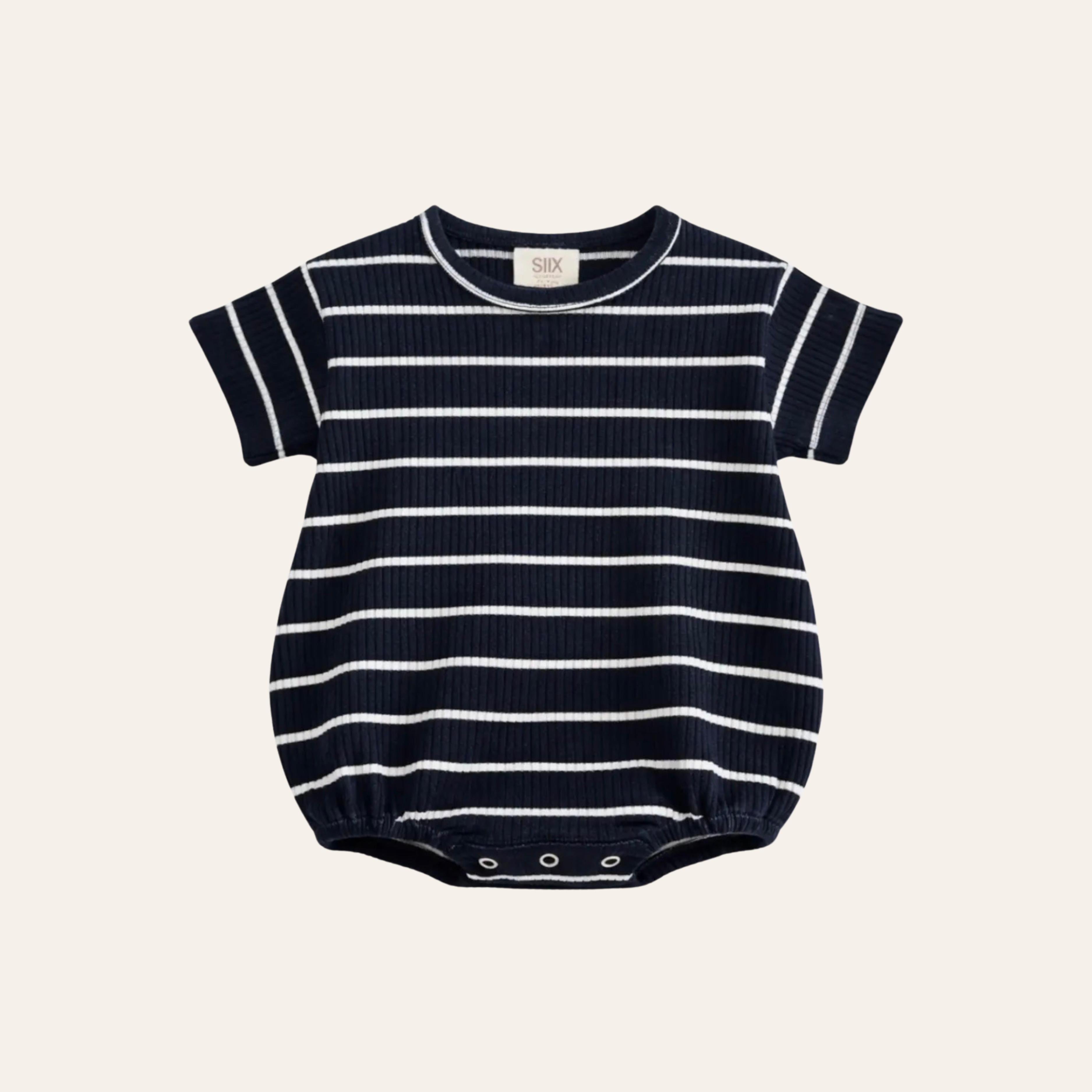 Black Ribbed Bubble Romper