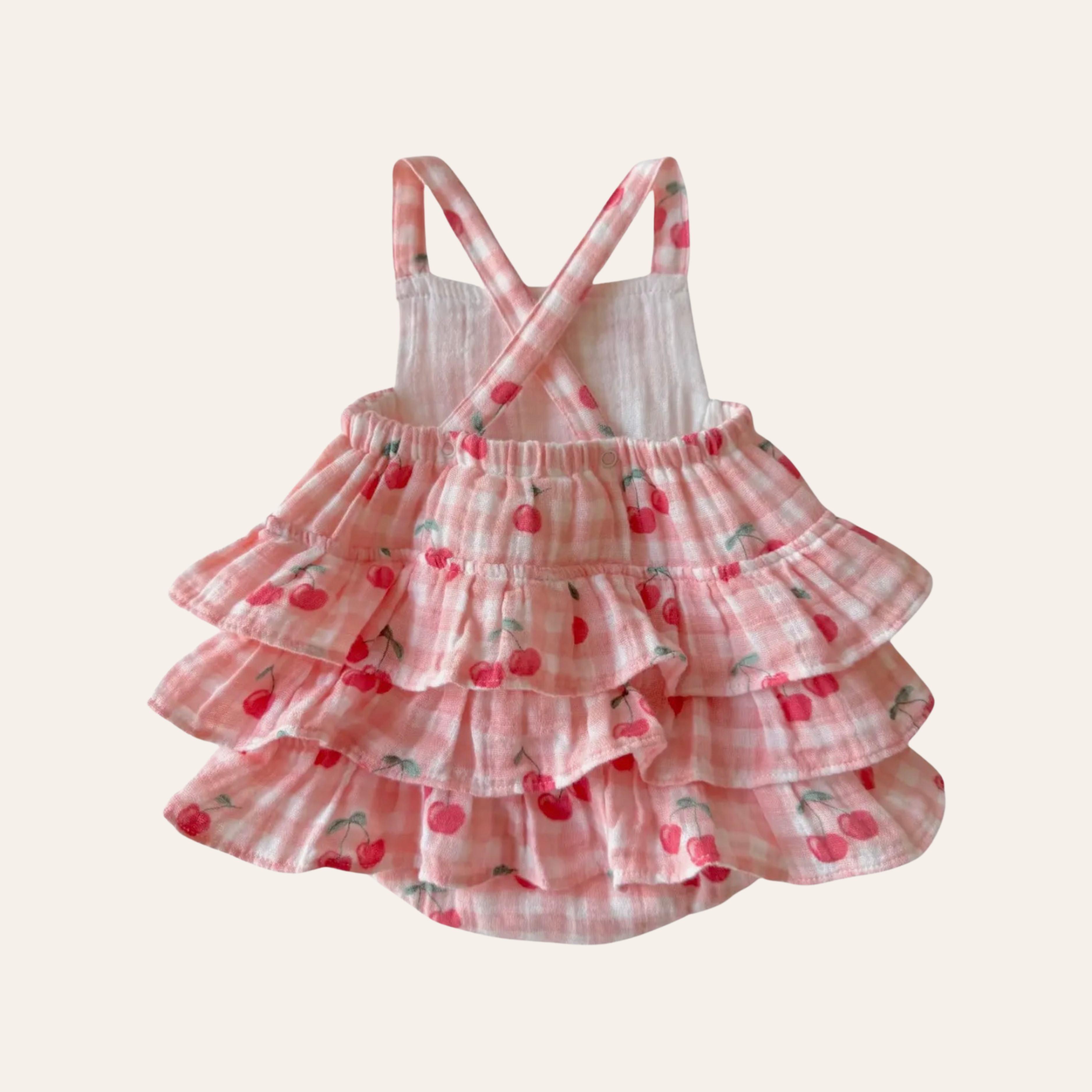 Cherry Gingham Ruffle Sunsuit