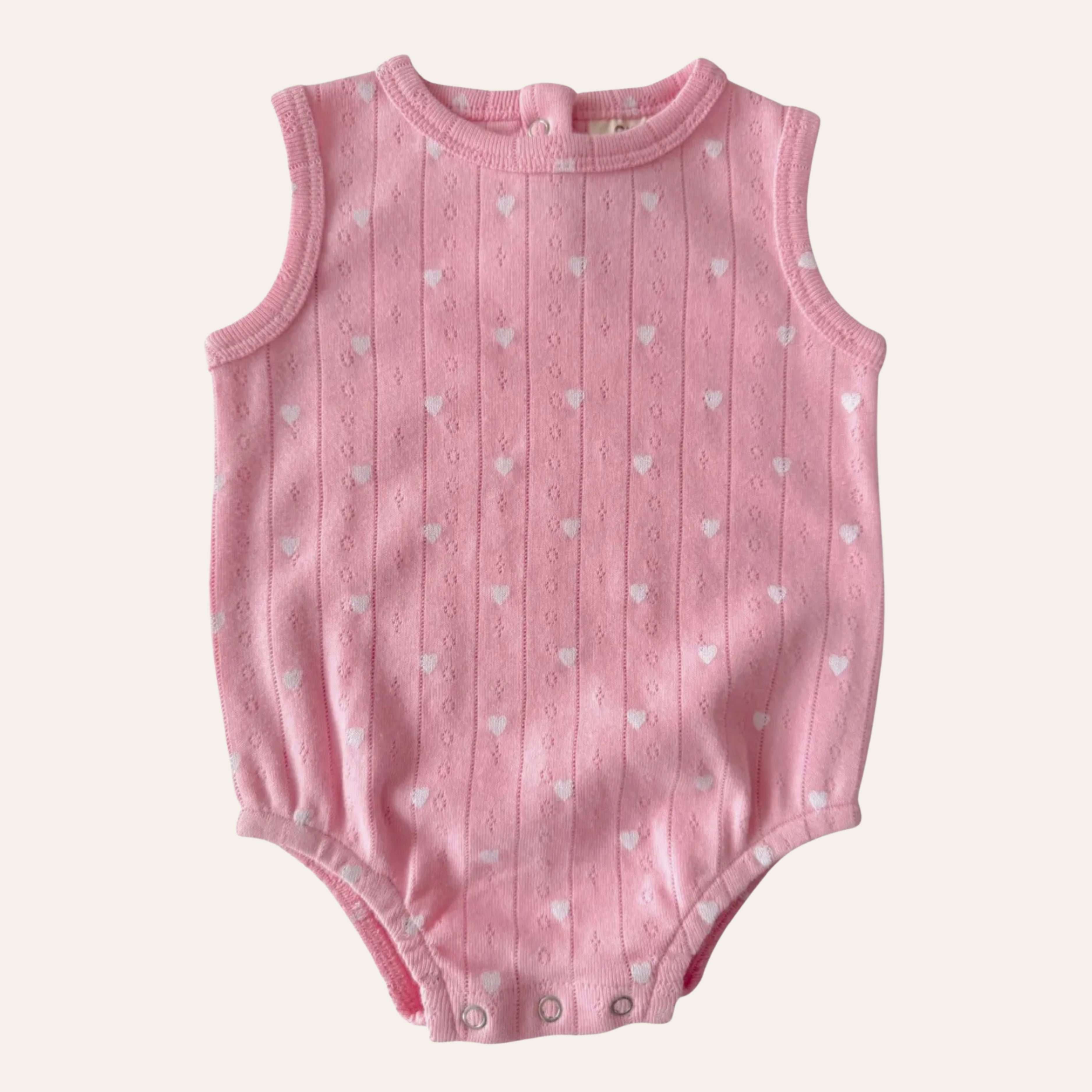 Pink Heart Pointelle Bubble