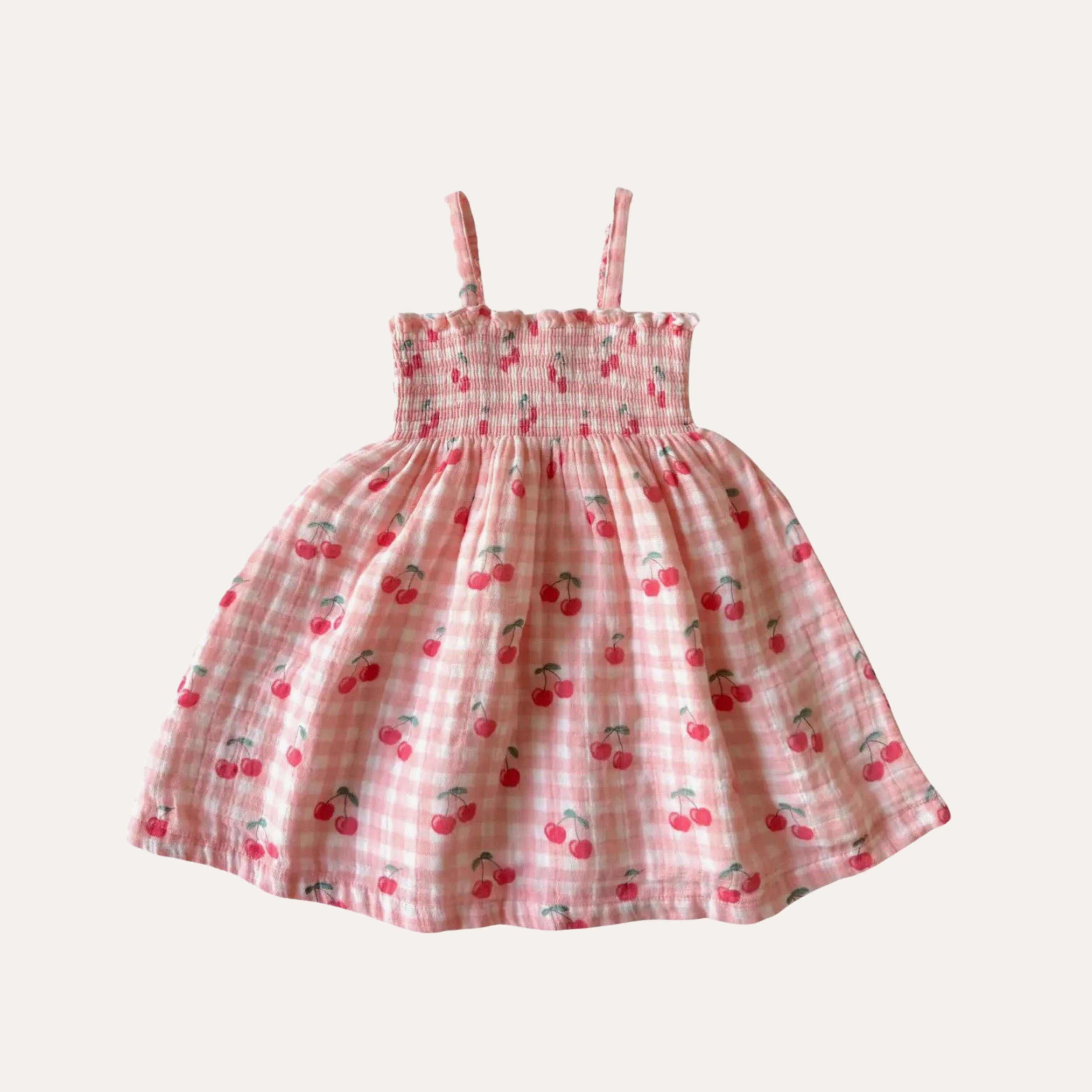 Cherry Picnic Smocked Dress