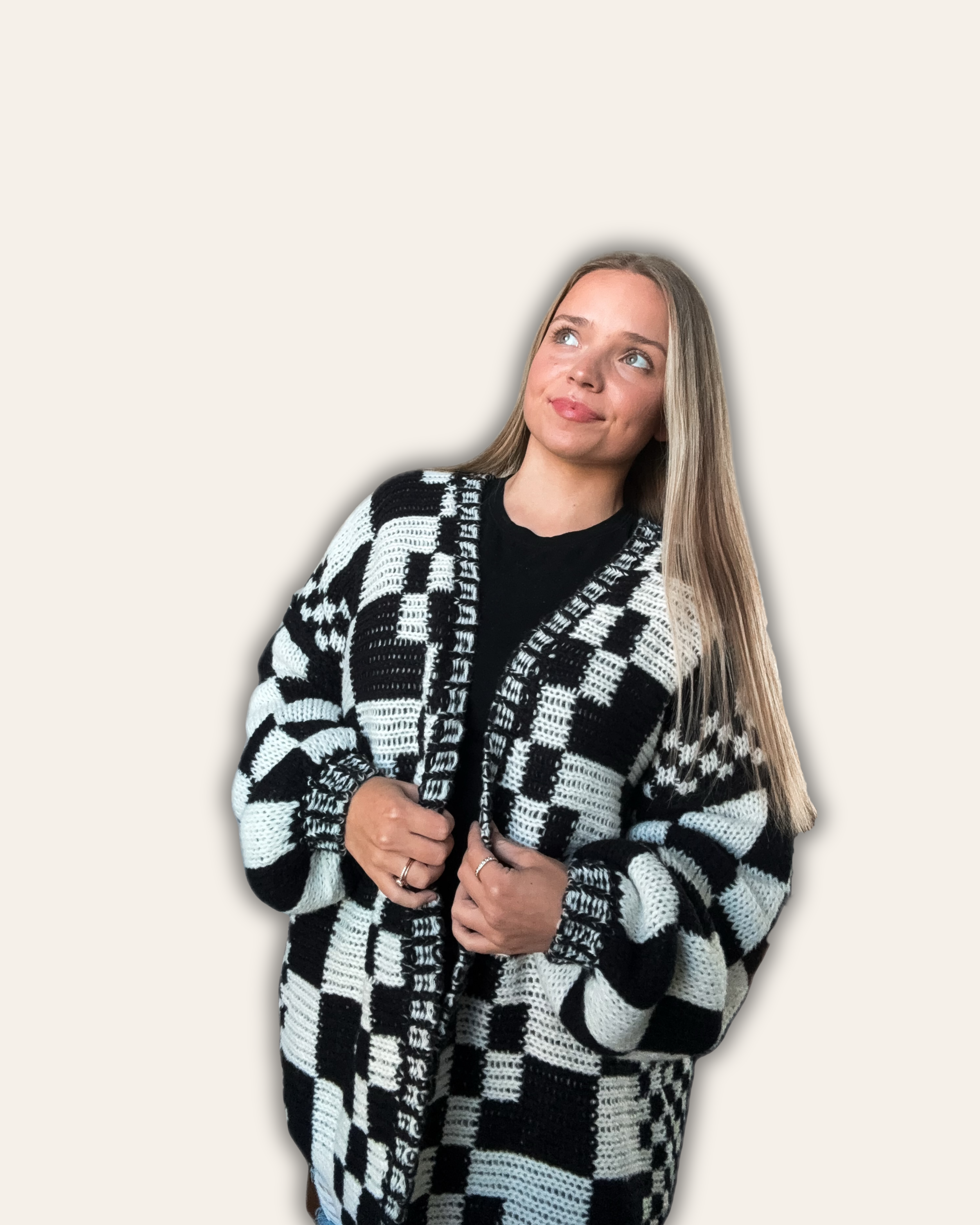 The Chunky Checkered Cardigan