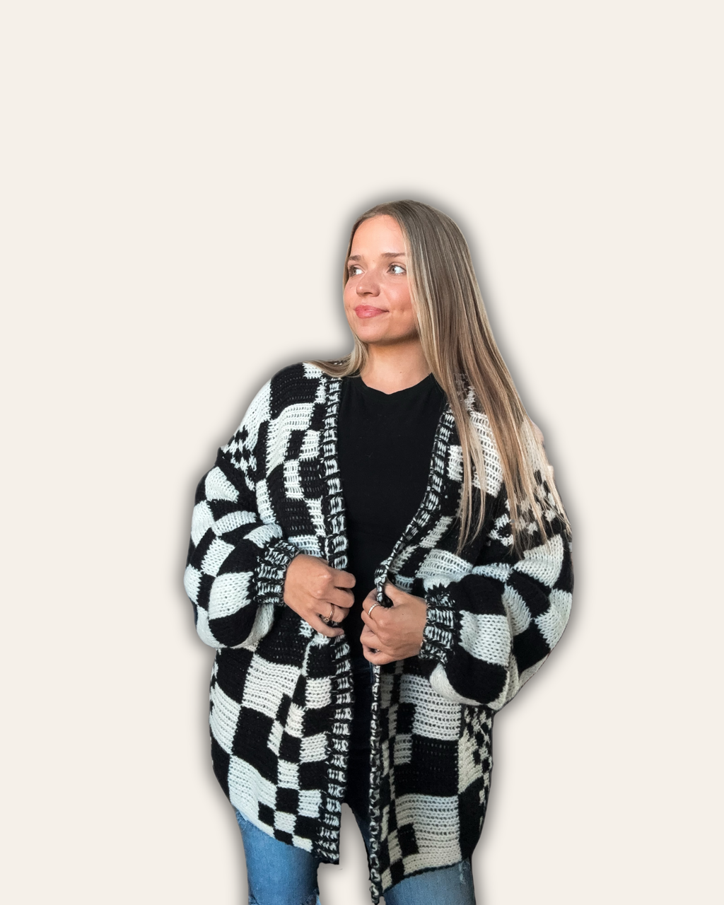 The Chunky Checkered Cardigan